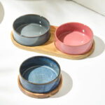 Ceramic Bowls w/ Wooden Tray - Image 3