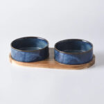 Ceramic Bowls w/ Wooden Tray - Image 6