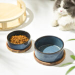 Ceramic Bowls w/ Wooden Tray - Image 4