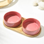 Ceramic Bowls w/ Wooden Tray - Image 5