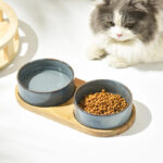 Ceramic Bowls w/ Wooden Tray - Image 2