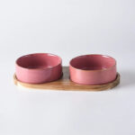 Ceramic Bowls w/ Wooden Tray - Image 9